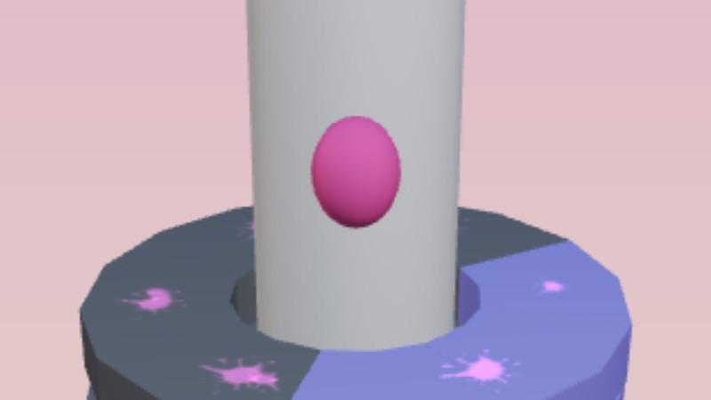 A ball smashing down through stacked platforms